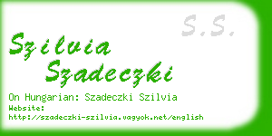 szilvia szadeczki business card